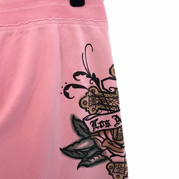 HTF: Lucky Brand ☘︎︎ Tattoo Skull Los Angeles Cropped Sweatpants ☘︎︎ Pink Ombre - Picture 13 of 17